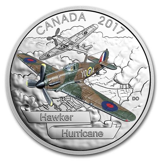 2017 Canada 1 oz Silver $20 Aircraft of WWII Hawker Hurricane 2017 Canada 1 oz Silver $20 Aircraft of WWII Hawker Hurricane